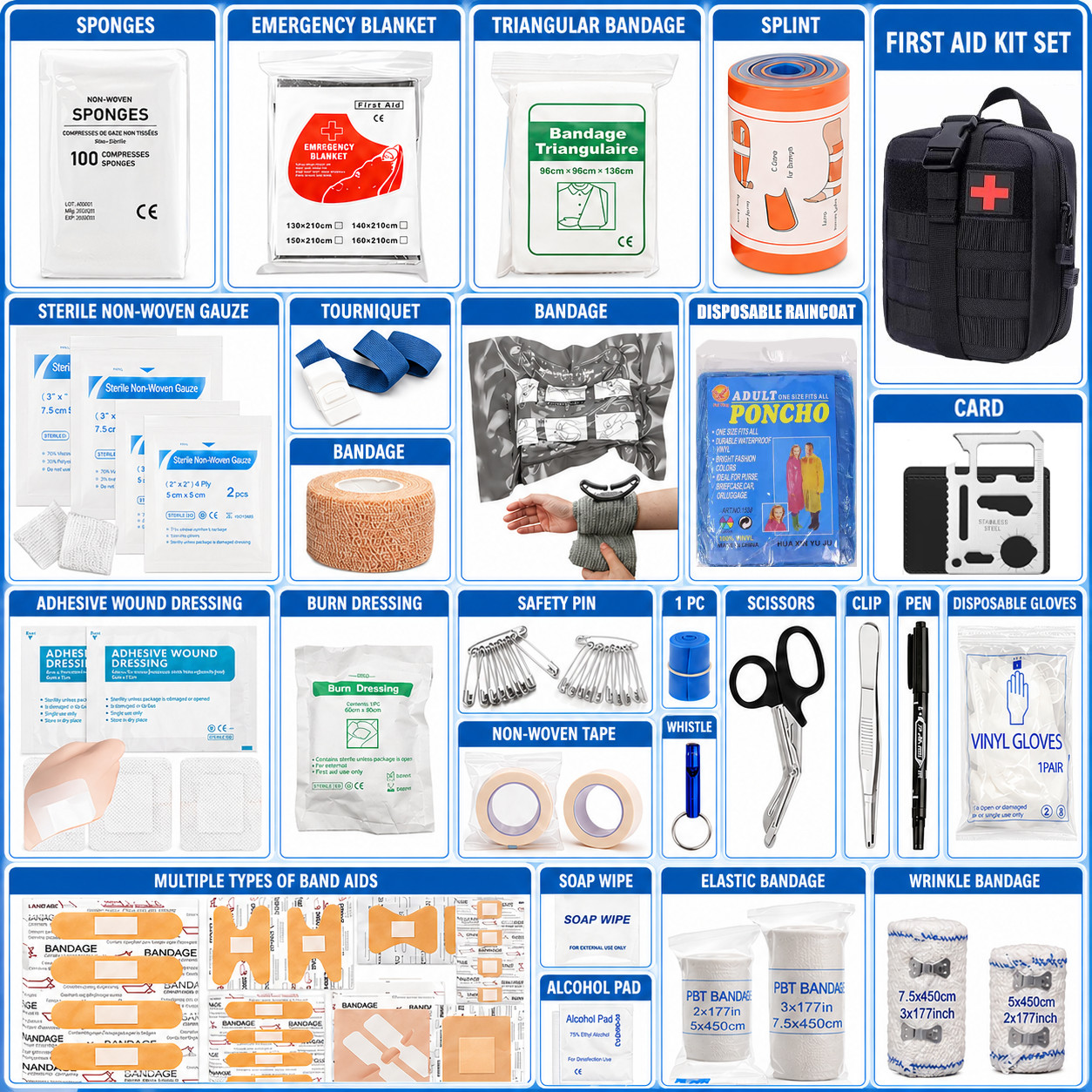 Emergency Trauma First Aid Kit – Tourniquet – Military Survival IFAK EMT Outdoor