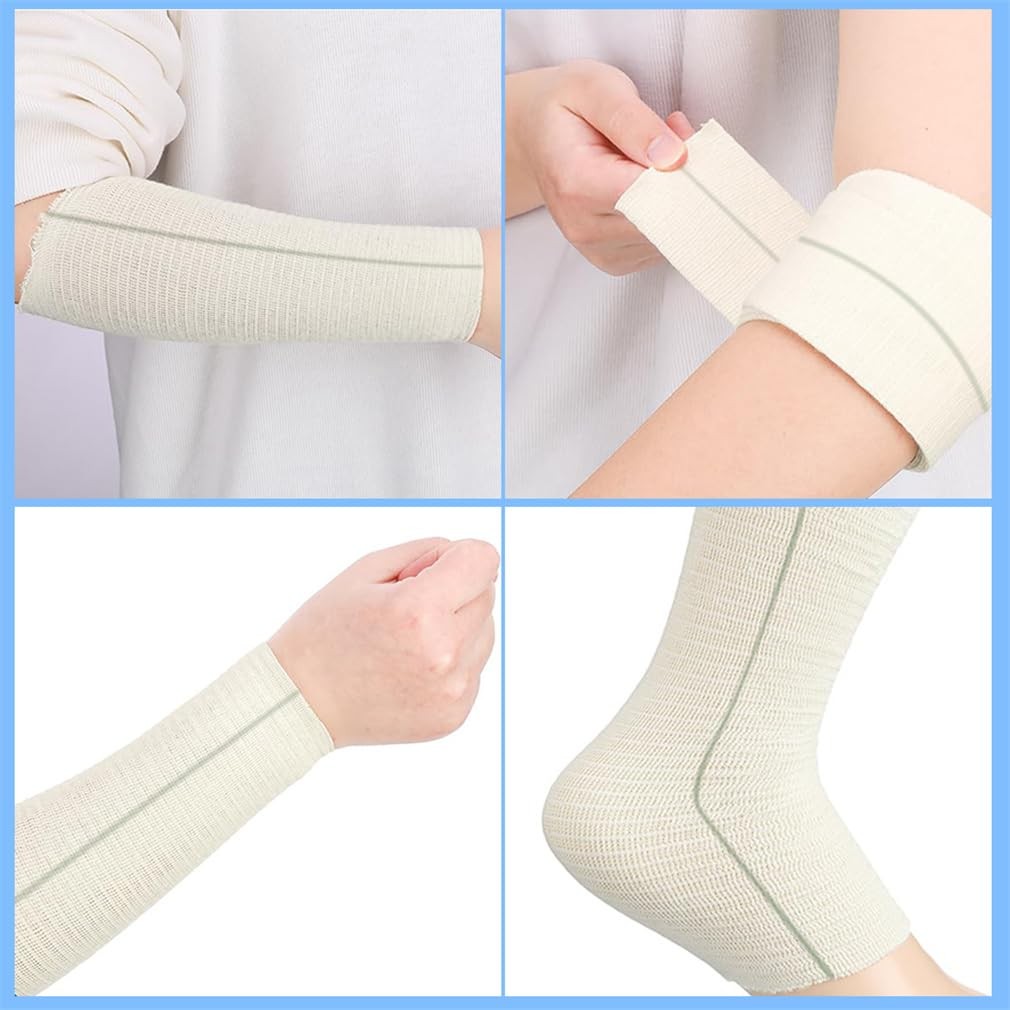 Tubular Elastic Sport Bandage 2inch x 32.8 Feet Reusable 5cmx10m, White