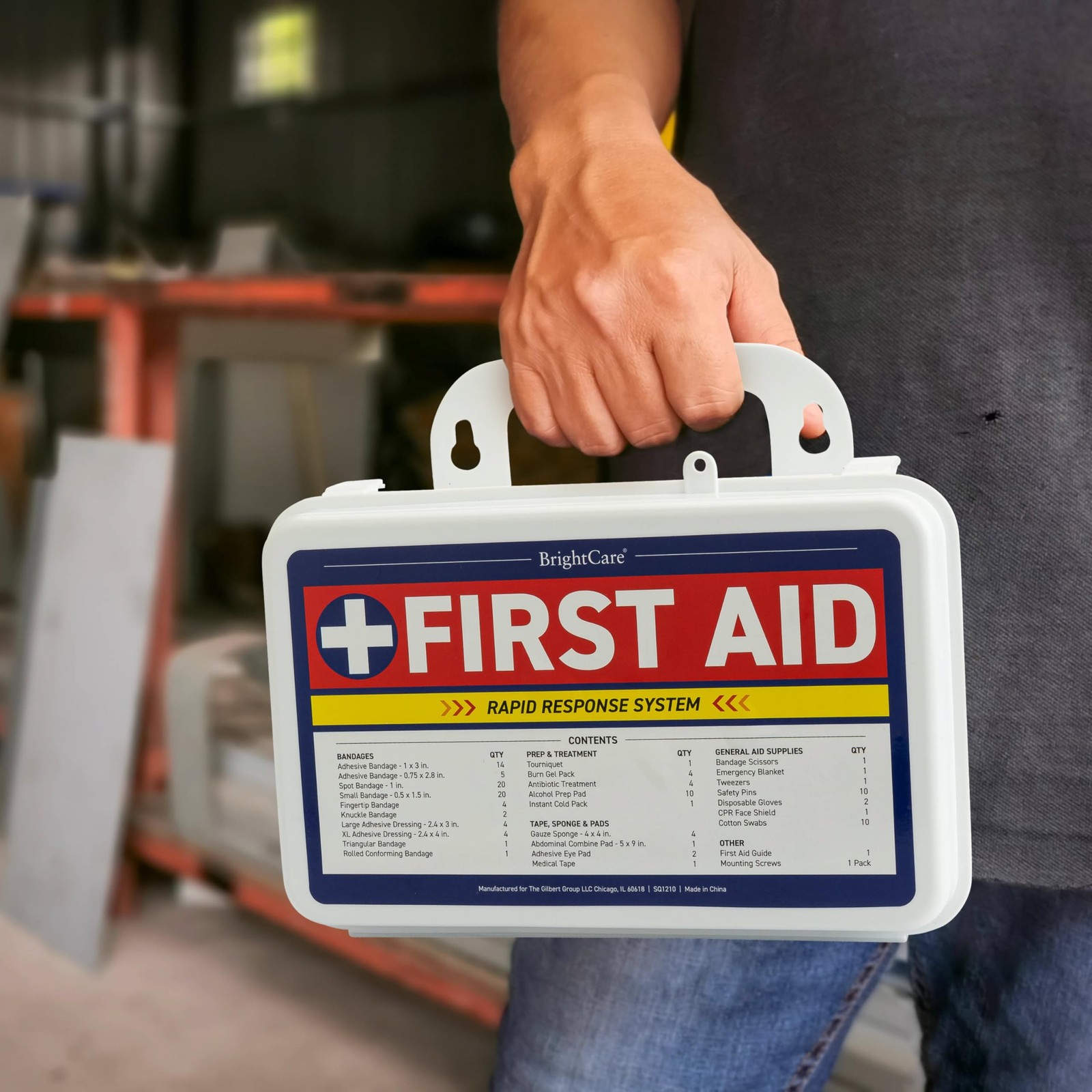 First Aid Kit – Wall Mount Back Option, 130 Pieces, Durable Medium, White