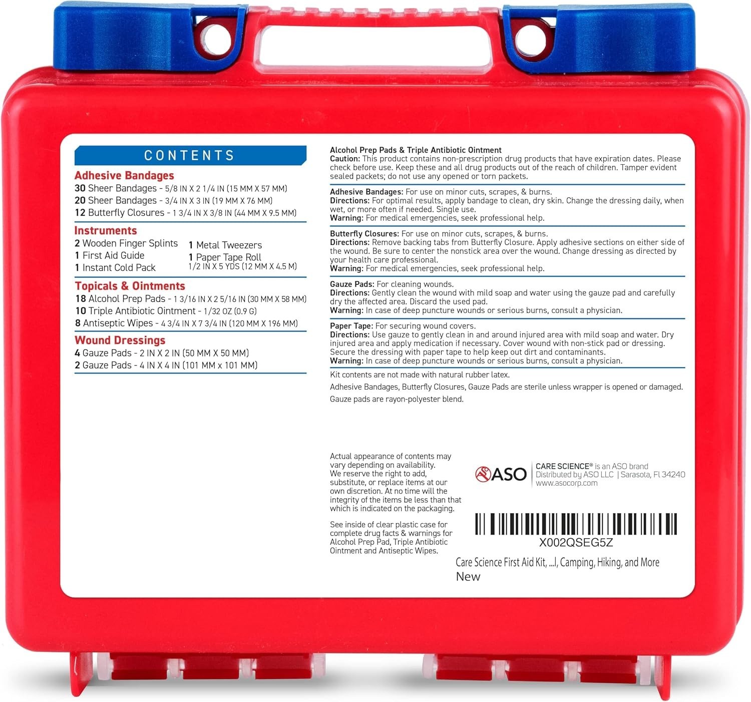 First Aid Kit, 110 Pieces | Professional Use for Travel, Work, School, Home, …