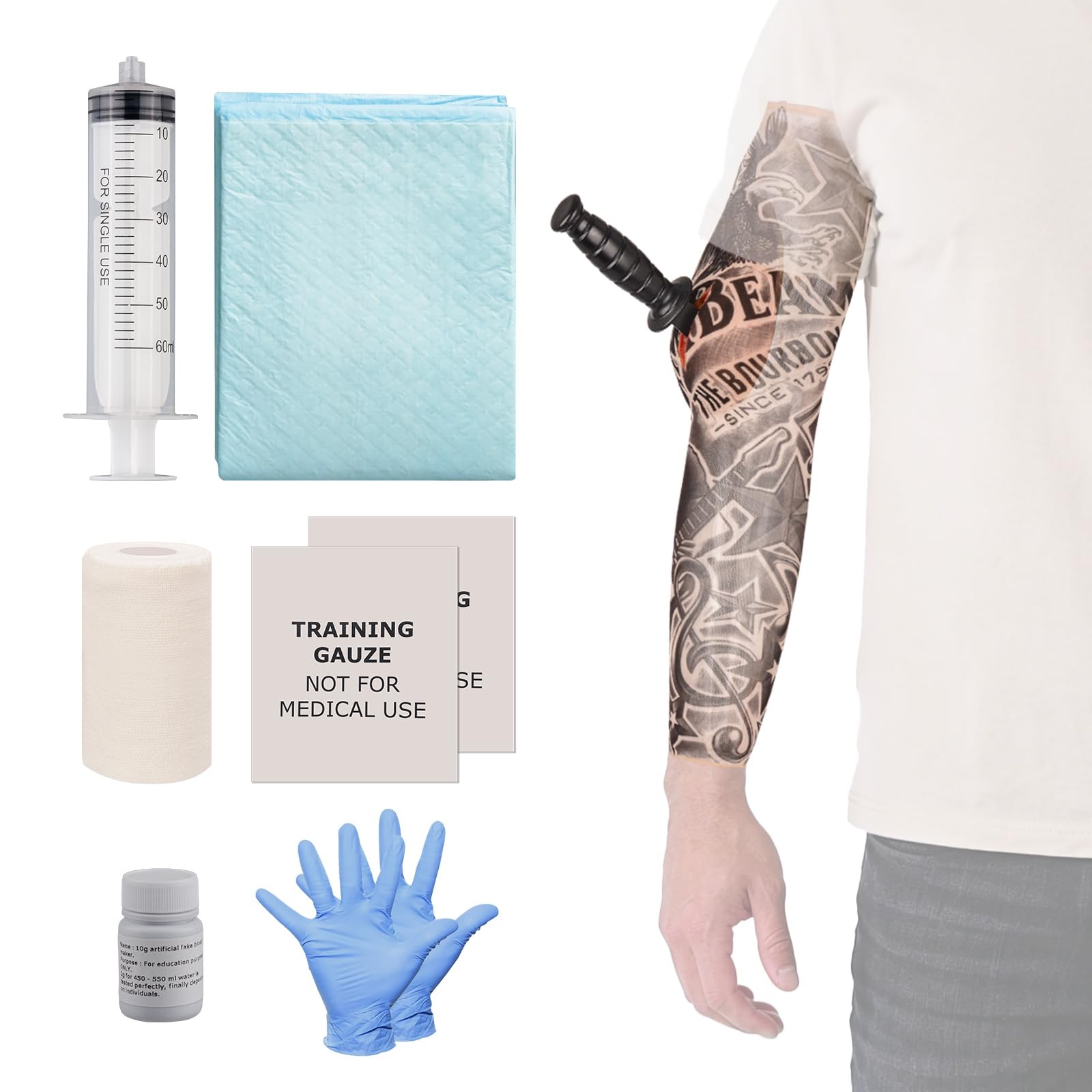 Wound Training Knife Kit, Wearable Arm Sleeve, Bleed Control Kit for Classes,…