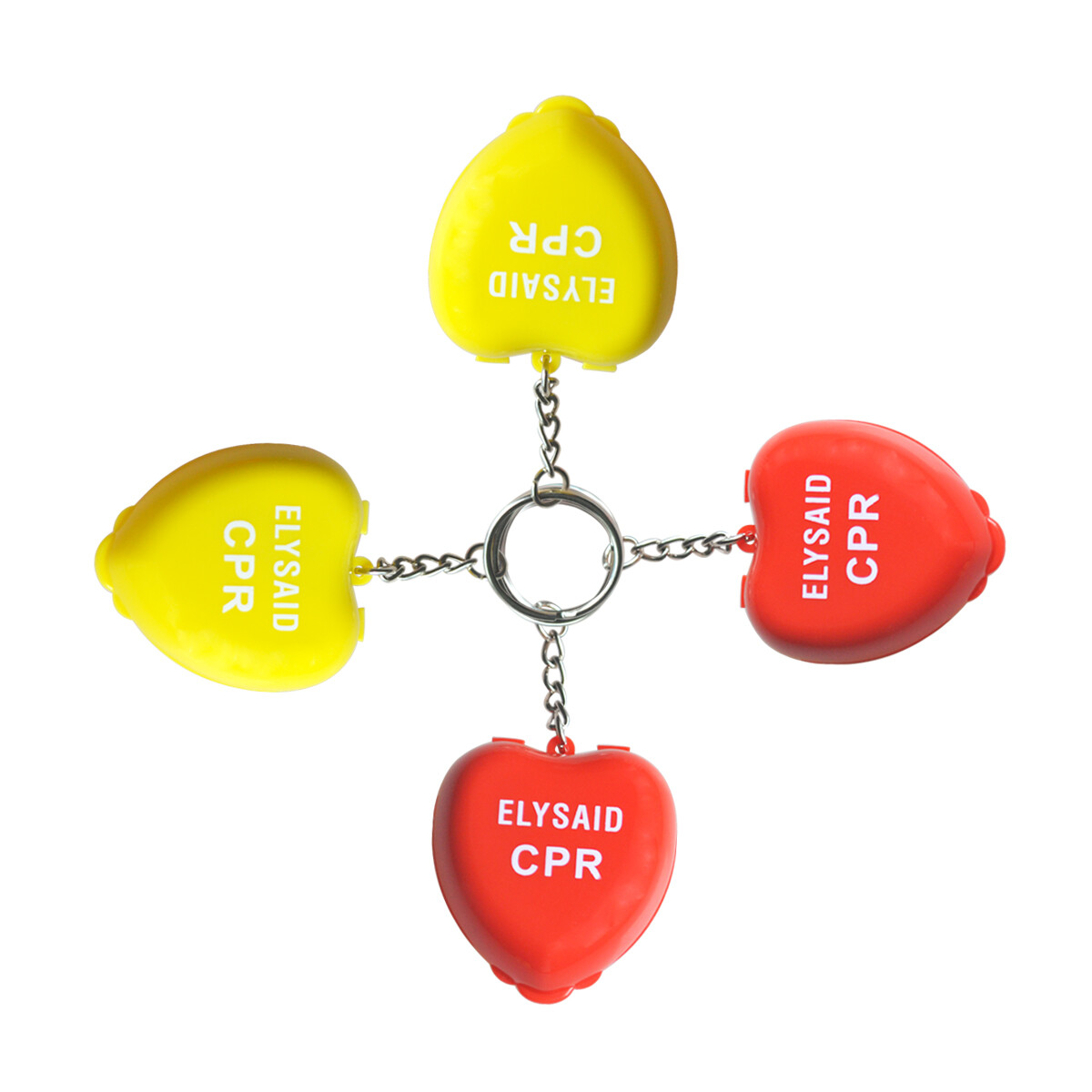 1PCS CPR Masks KeyChain Rescue Shields In Mini Heart Box Red Cpr Portable