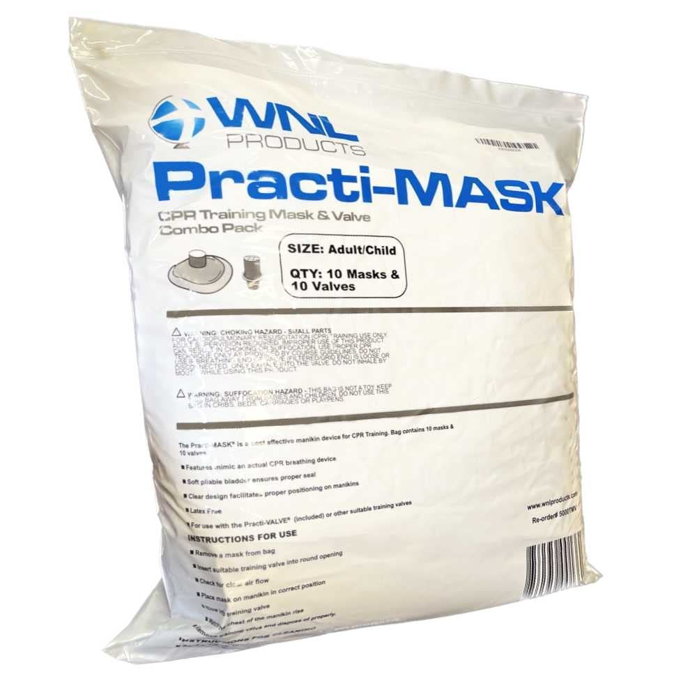 5000TMV Adult/CPR Practi-& Valve Combo Pack, 10 Training Masks and 10 Valves …