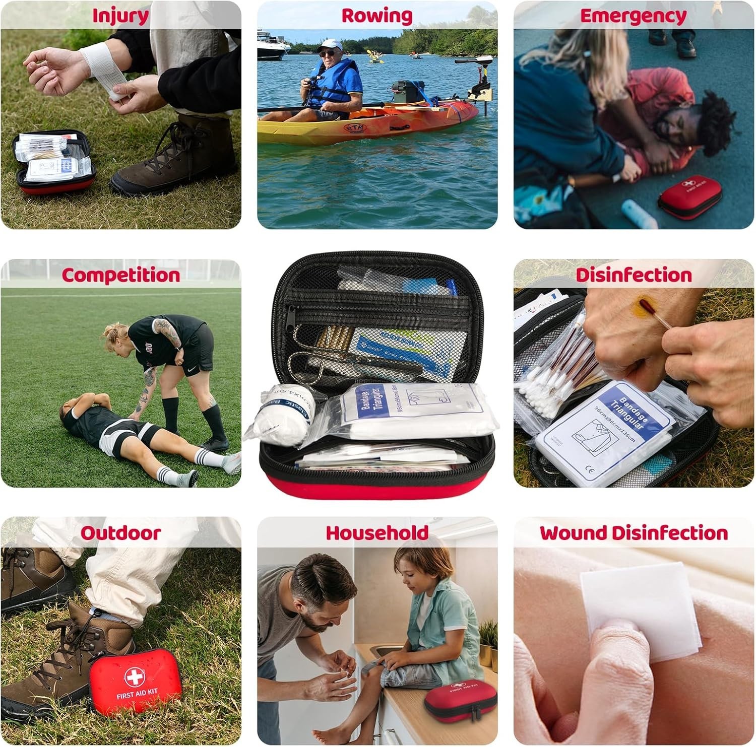 138 Pcs Mini First Aid Kit Travel Size, TSA Approved Small First Aid Kit for …