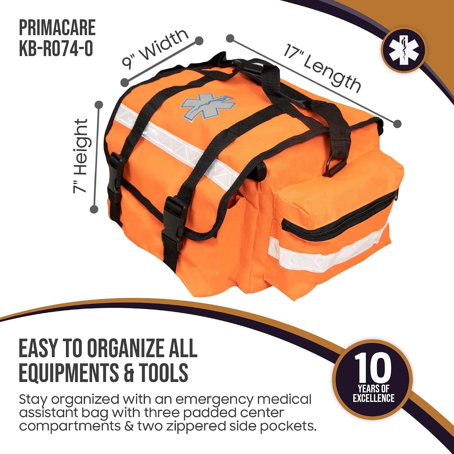 Durable Personalized EMT Trauma Bag – Optimized 17" x 9" x 7" for Quick Response