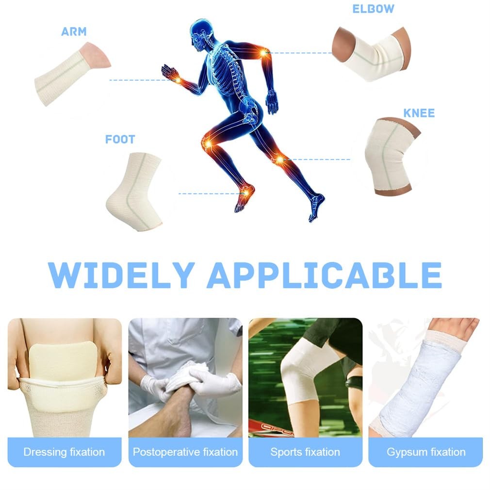 Tubular Elastic Sport Bandage 2inch x 32.8 Feet Reusable 5cmx10m, White