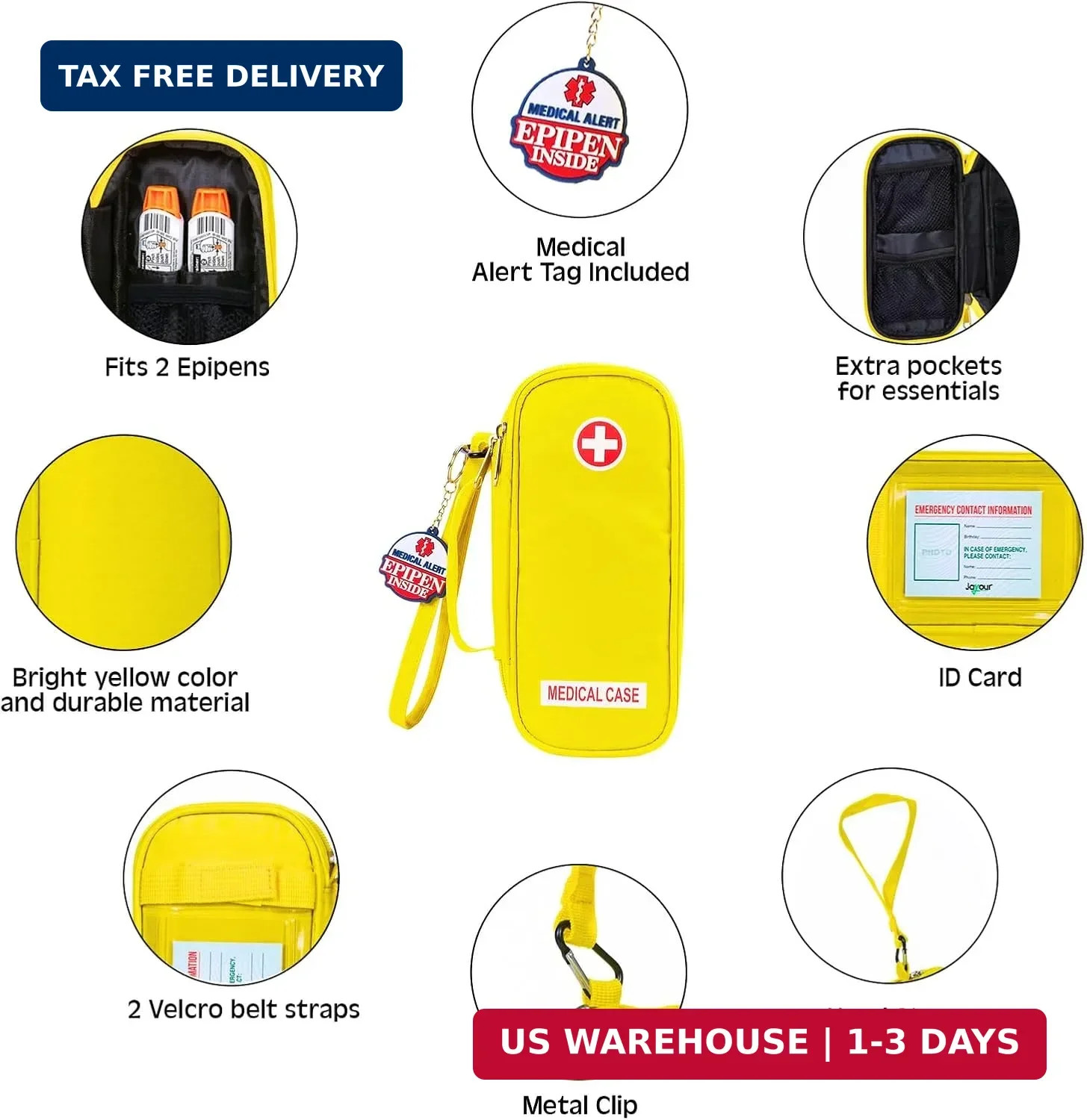 EpiPen Medical Carrying Case Insulated, Travel Medication Organizer Bag Emergenc