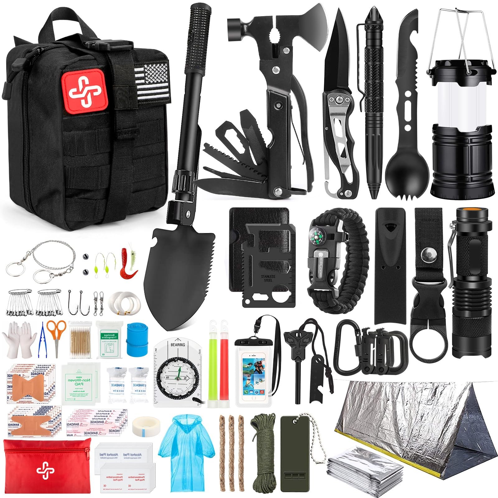 Survival Kit, 250Pcs Survival Gear First Aid Kit with Molle System Compatible…