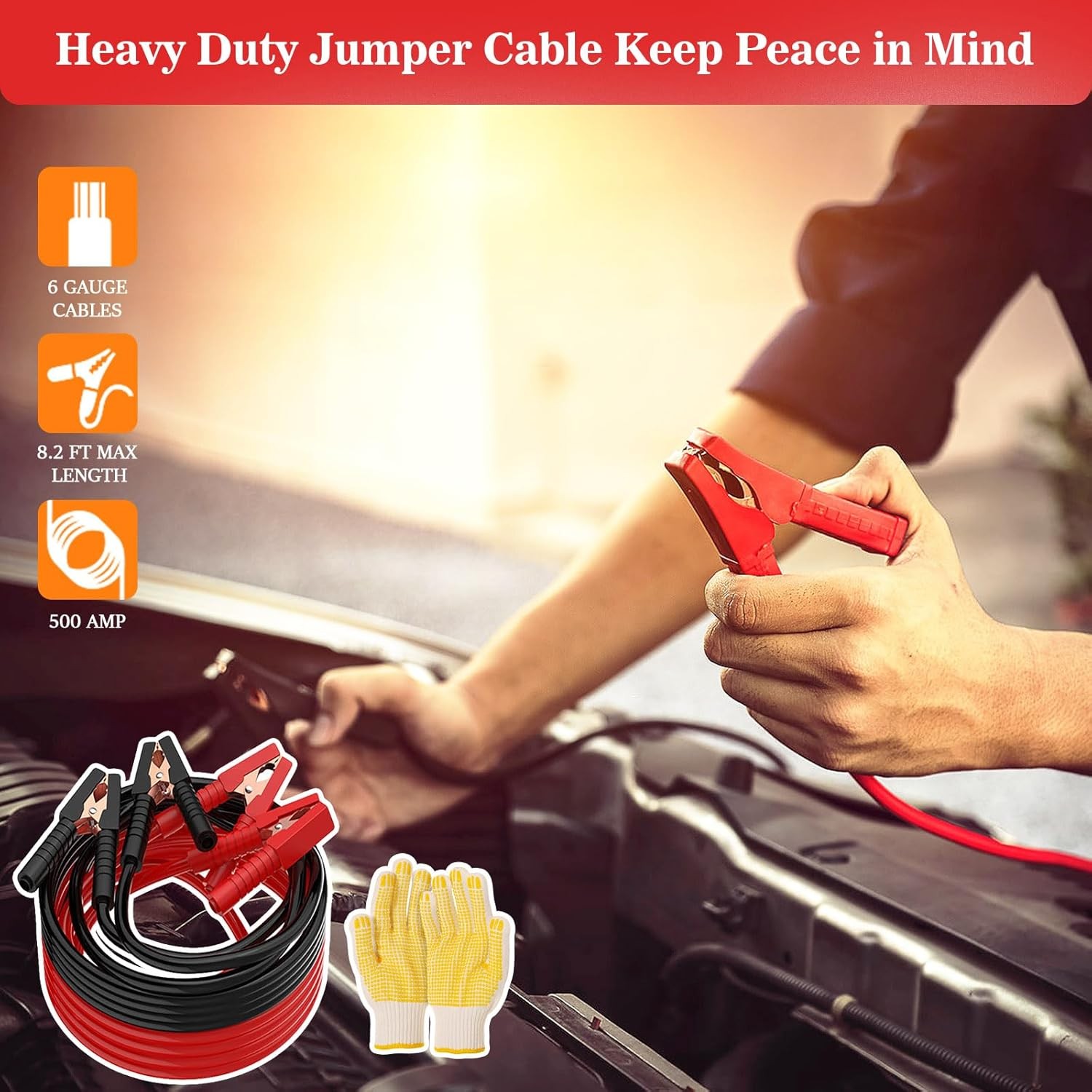 Car Emergency Roadside Kit with Air Compressor Jumper Cables