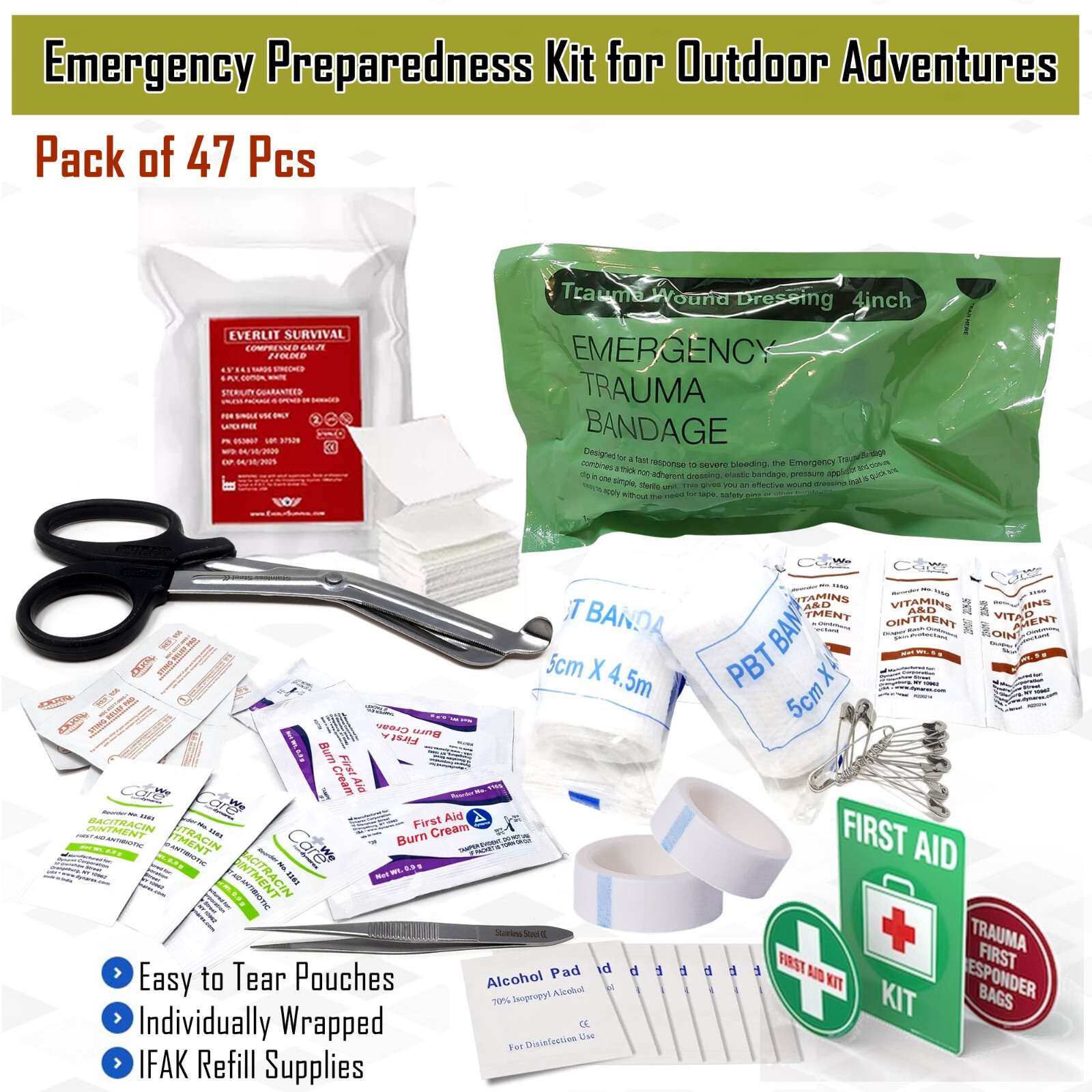 First Aid Kit Refill OTC Meds and Minor Wound Care Items For Your IFAK