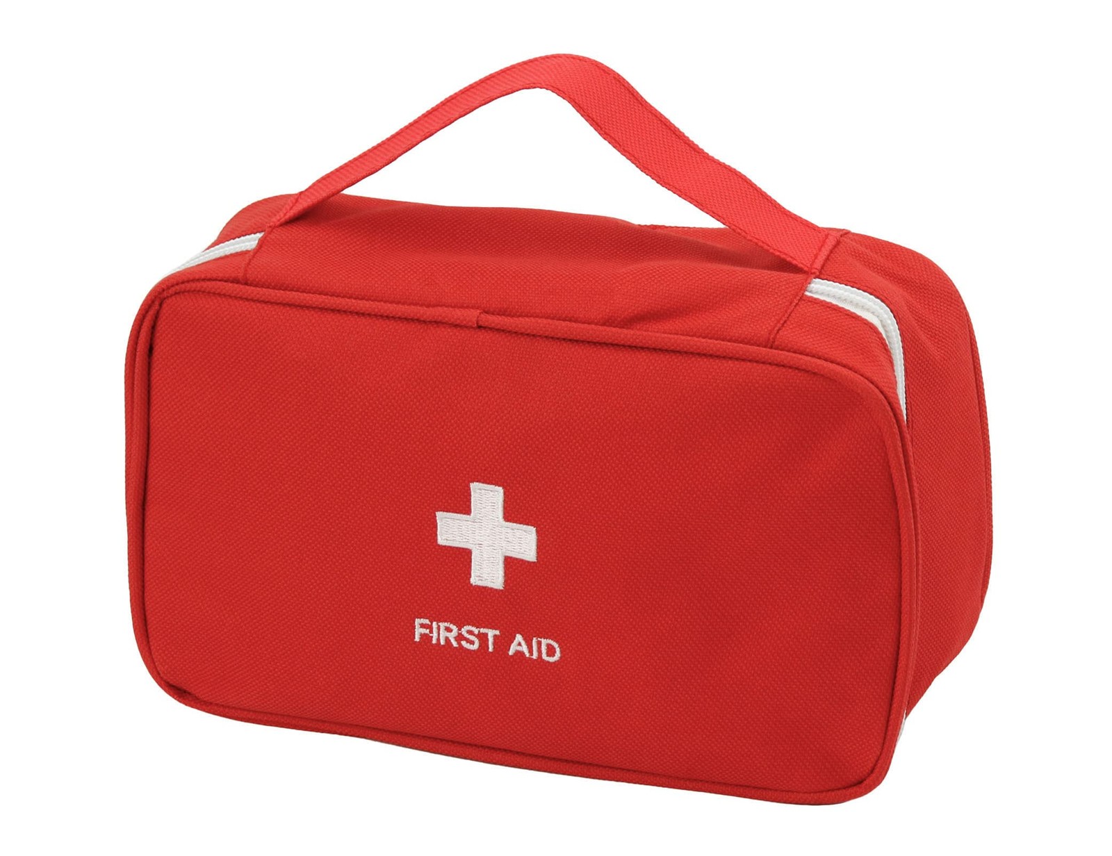 TOPASION Portable Empty First Aid Kit Bag, 9.45 x 5.5 x 3.15 inches, Red