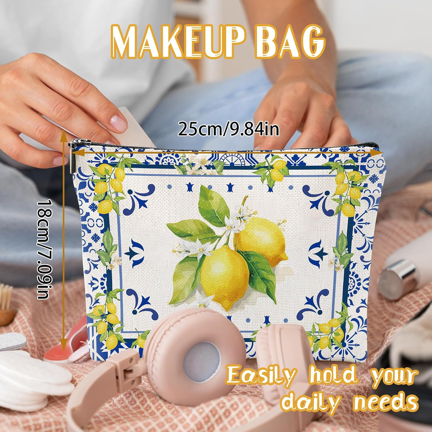 Amalfi Coast Souvenir – South Italy Travel Makeup Bags, Lemon Themed Party Gifts