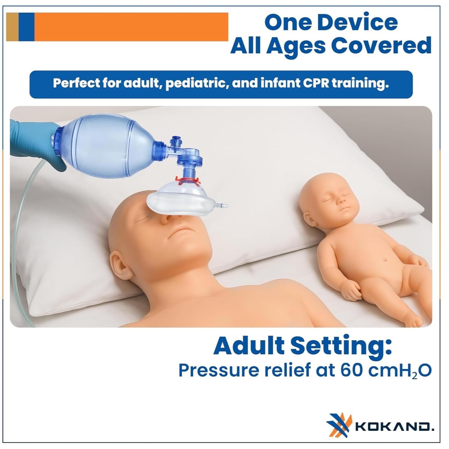 KOKAND Adult & Child CPR Training Simulation Kit Manual Squeeze Bag Trainer …