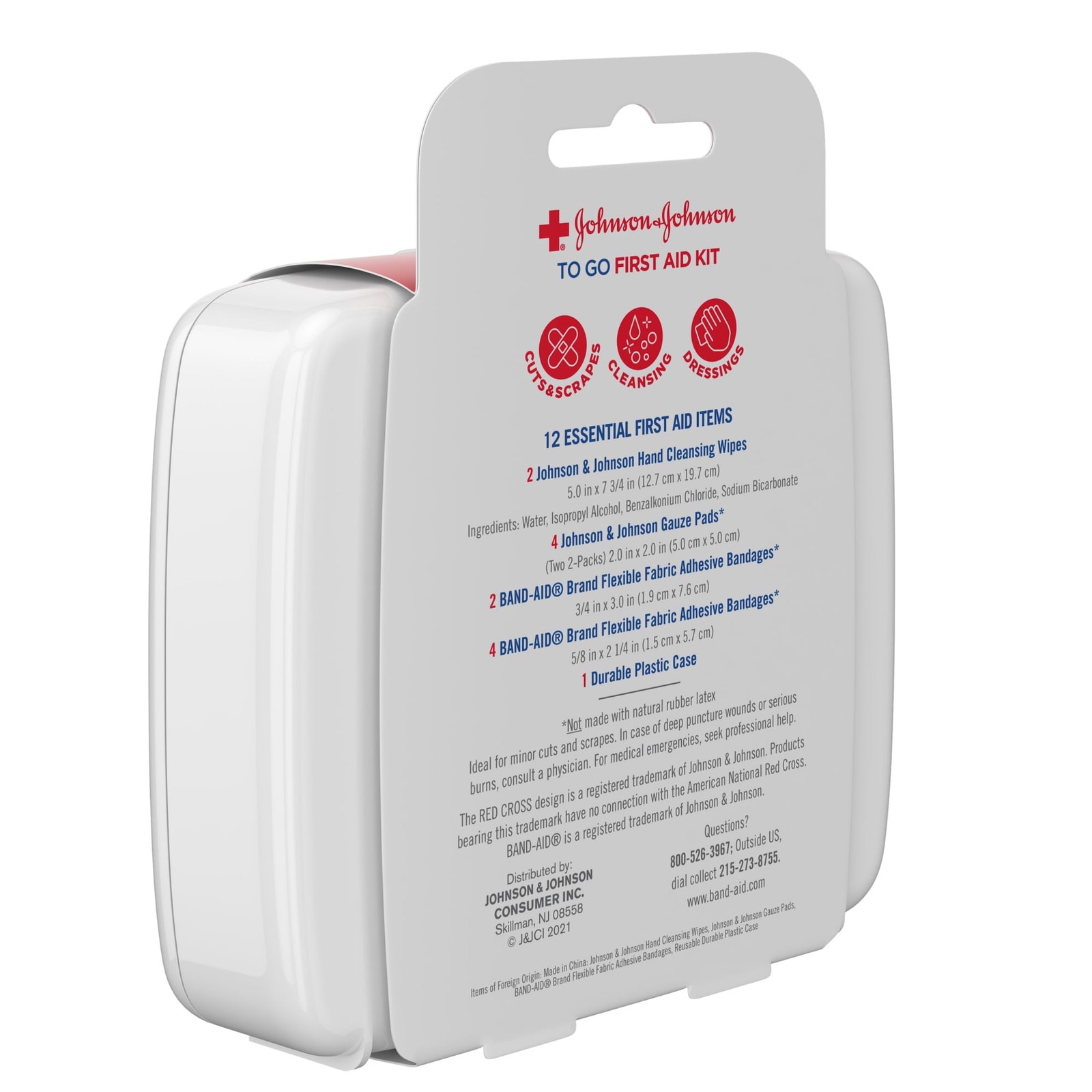 (4 Pack) BAND-AID Brand First Aid Kit To Go Portable Emergency Wound Care Ess.