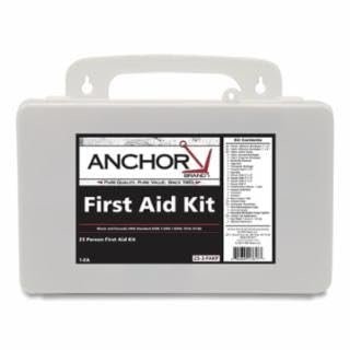 ANCHOR BRAND 25 Person First Aid Kit, Plastic Case, Wall Mount, Clear