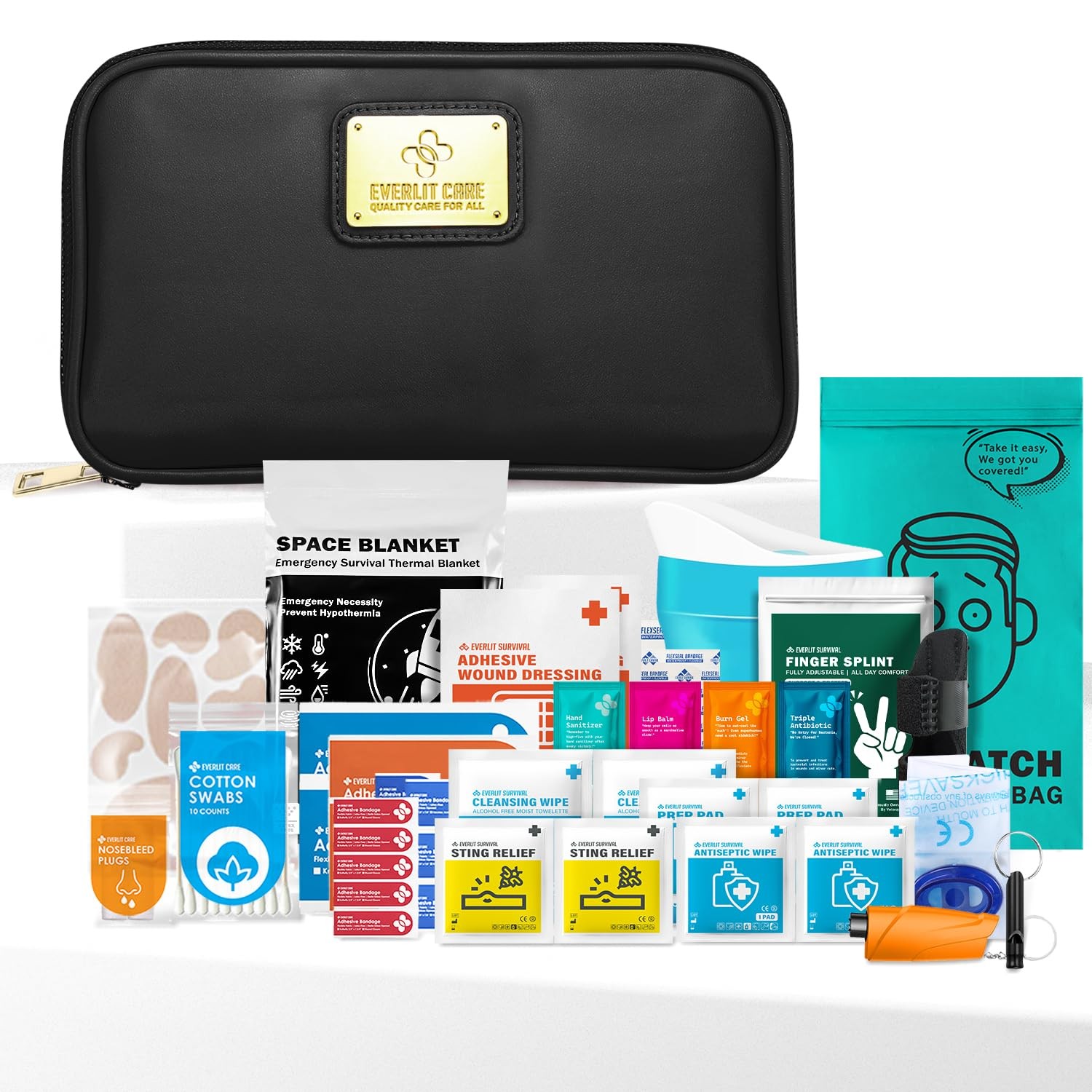 EVERLIT CARE Car First Aid Kit with Emergency Supplies Survival Gear Including