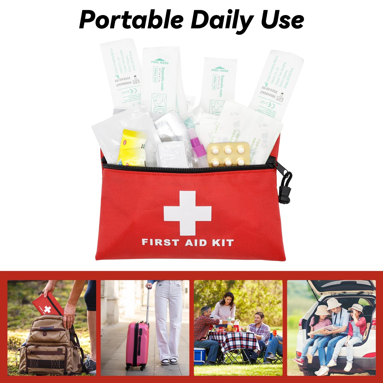 6Pcs Mini Empty First Aid Bag, 7.87×5.51 inches Travel Essentials Medical Pou…