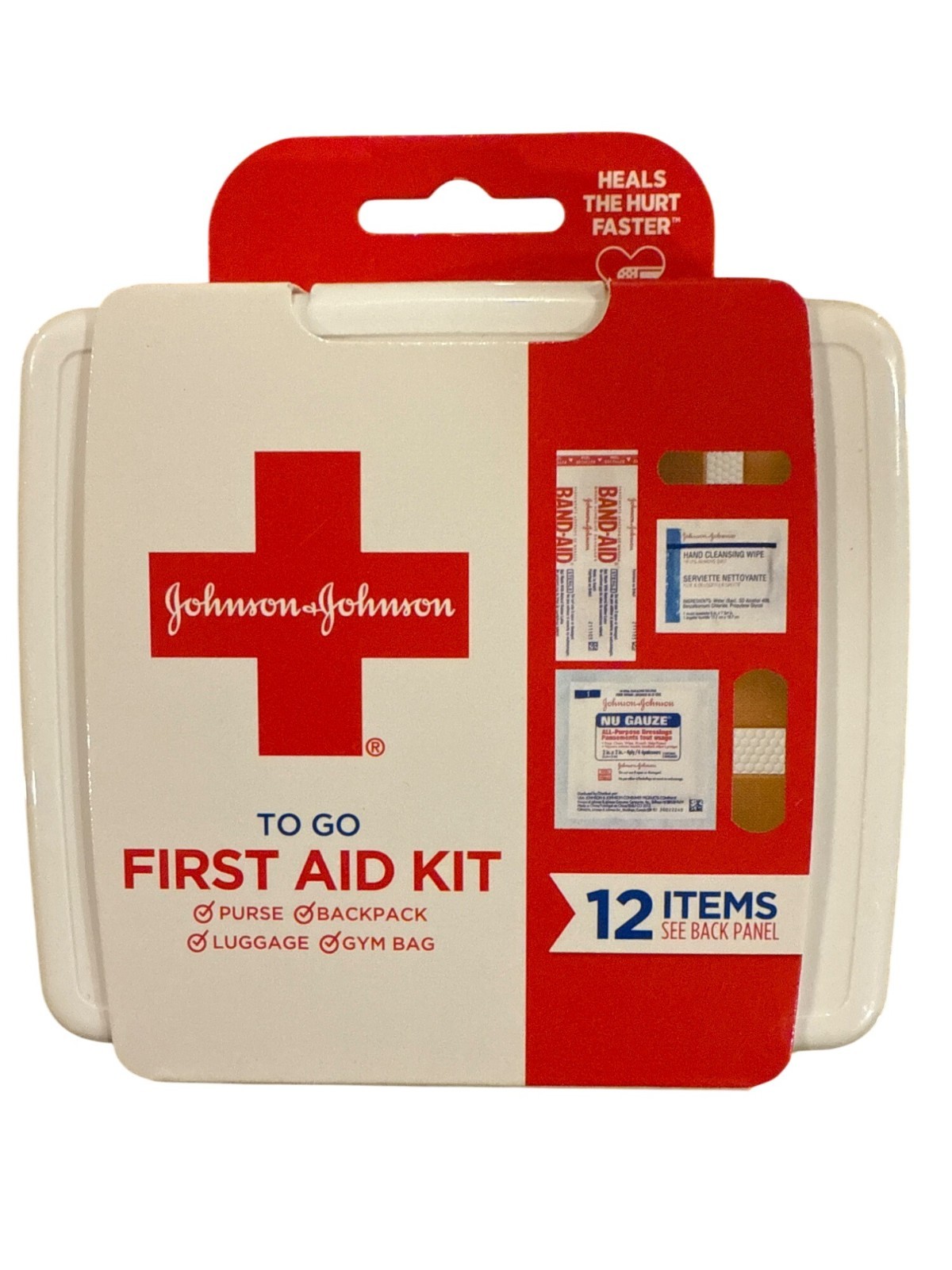 Johnson & Johnson FIRST AID KIT To Go 12 Items Purse Backpack Luggage Gym AS IS