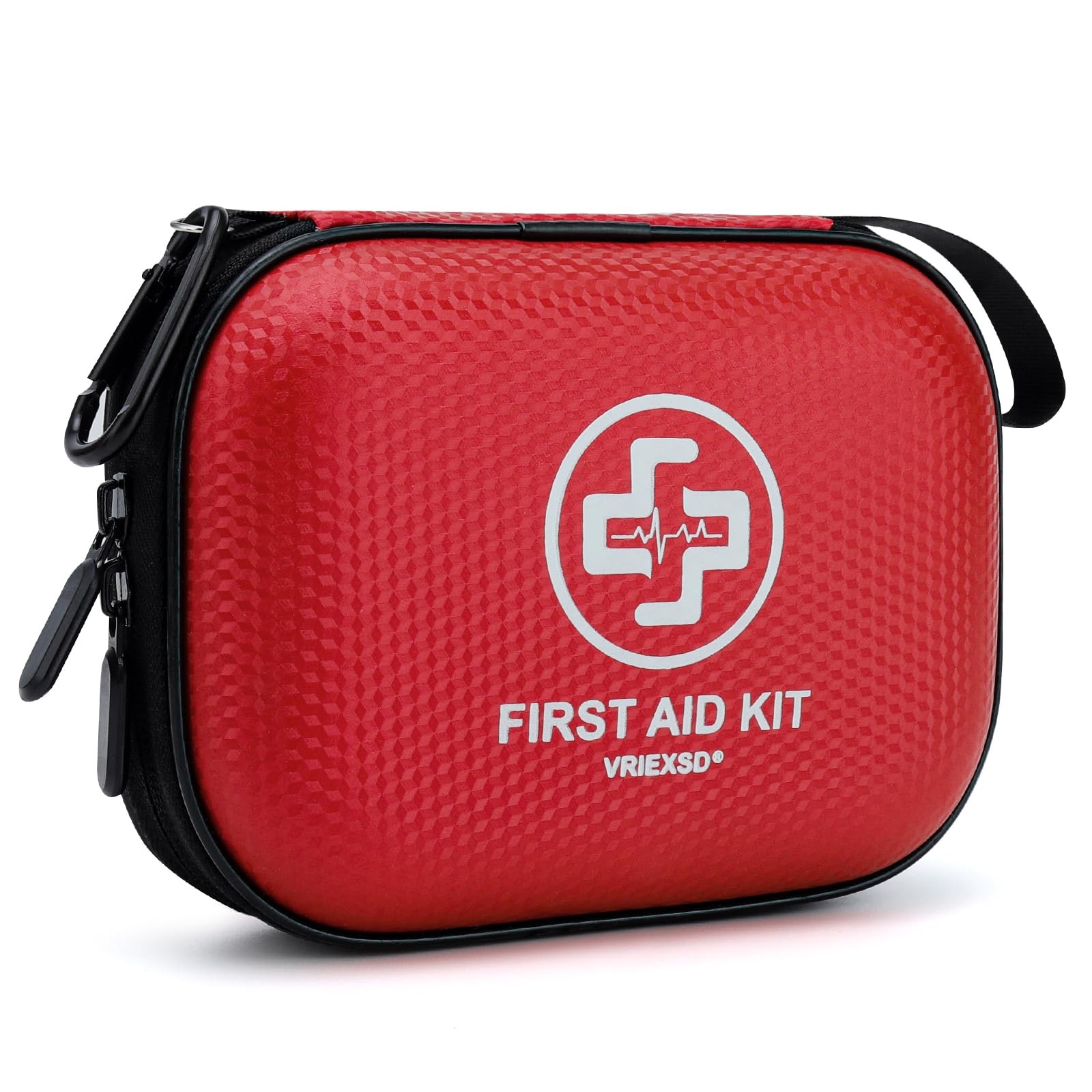 Mini First Aid Kit – 150 Piece Small Waterproof Hard Shell Medical Red