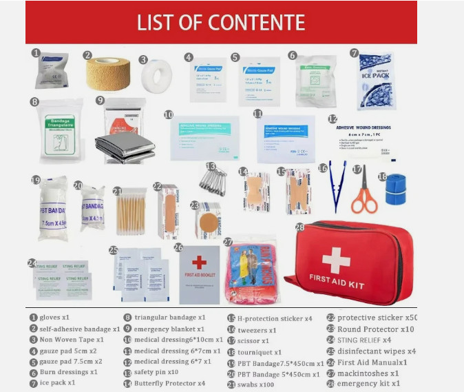 160 Pcs First Aid Car Kit Medical Emergency Trauma Basic Tactical Survival Bag