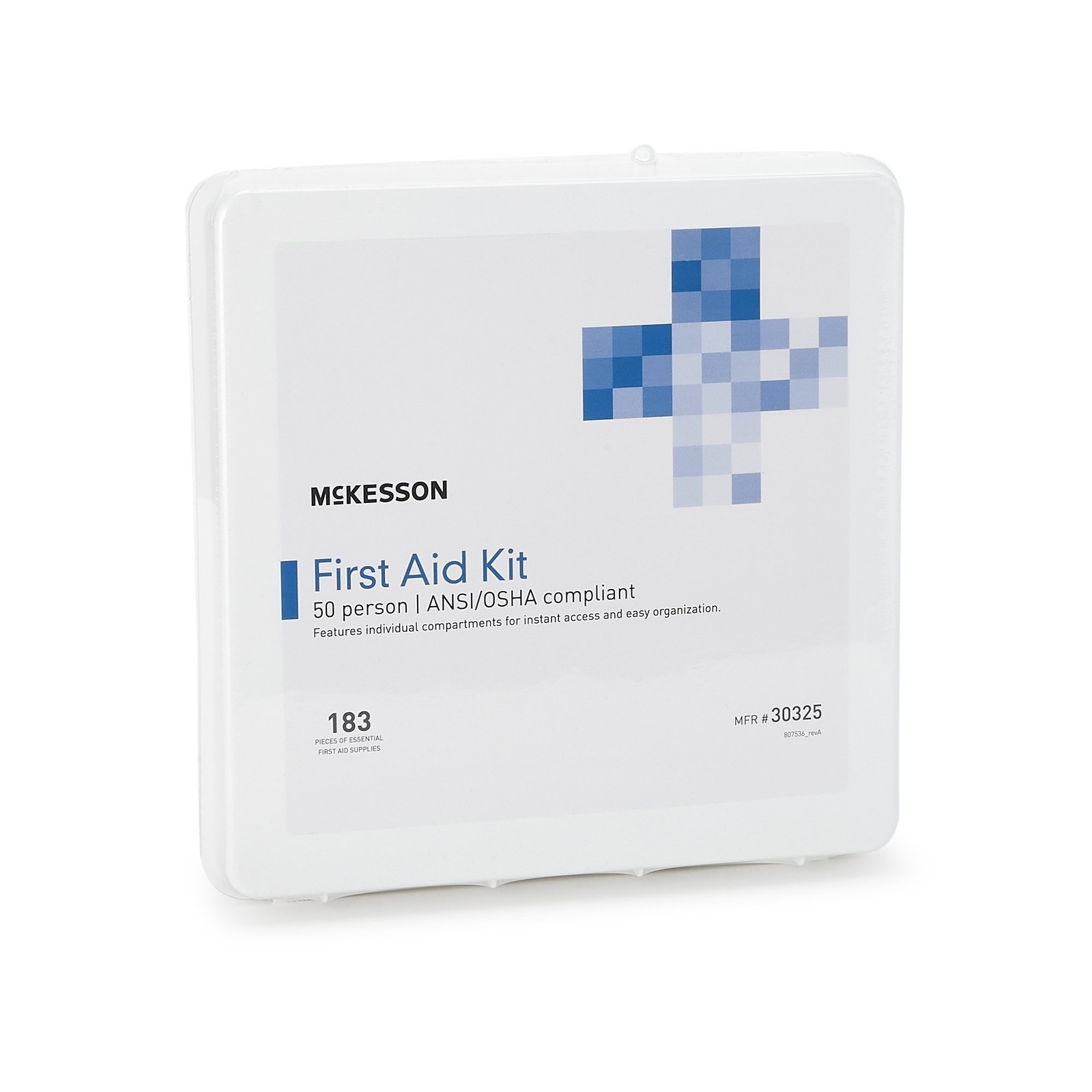 McKesson 50 Person Wall Mount First Aid Kit Plastic Case