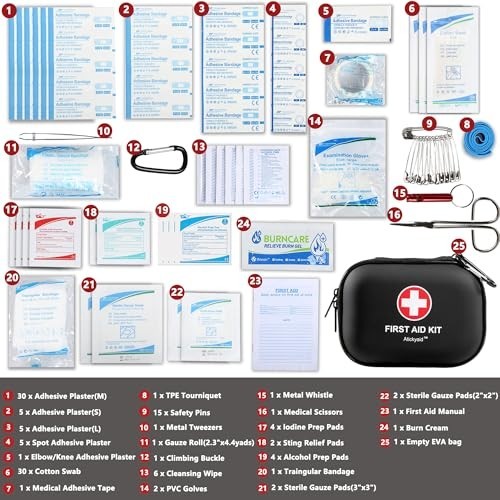 Compact 120-Piece First Aid Kit – Waterproof Medical Supplies for Home, Travel,