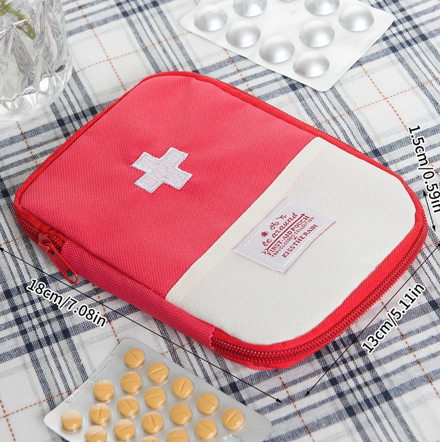 1pc Mini Portable First Aid Medicine Storage Bag Travel Survival Kit – NEW