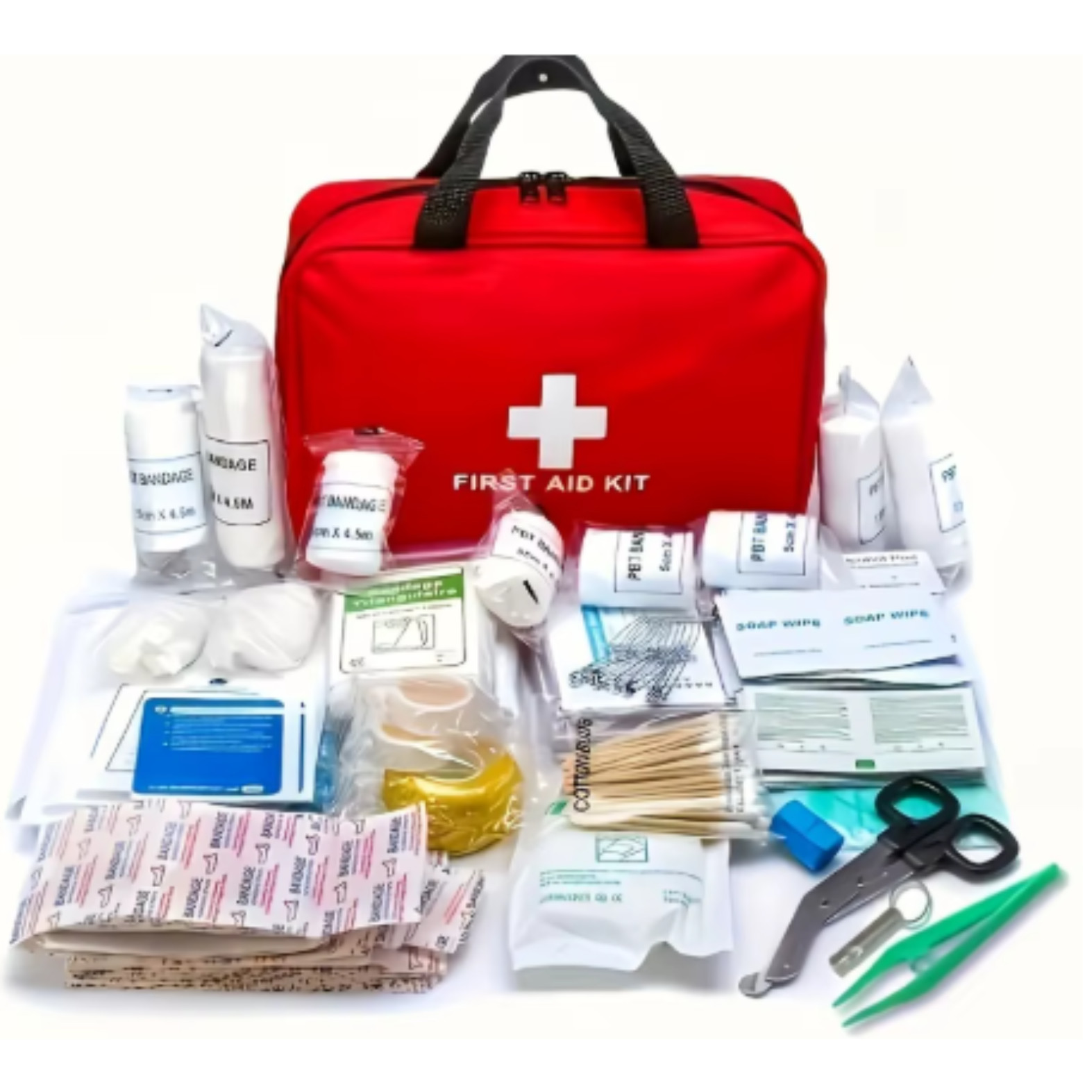 First Aid Kit 12 Piece Emergency Survival Set Bandage Scissors Tweezers Portable