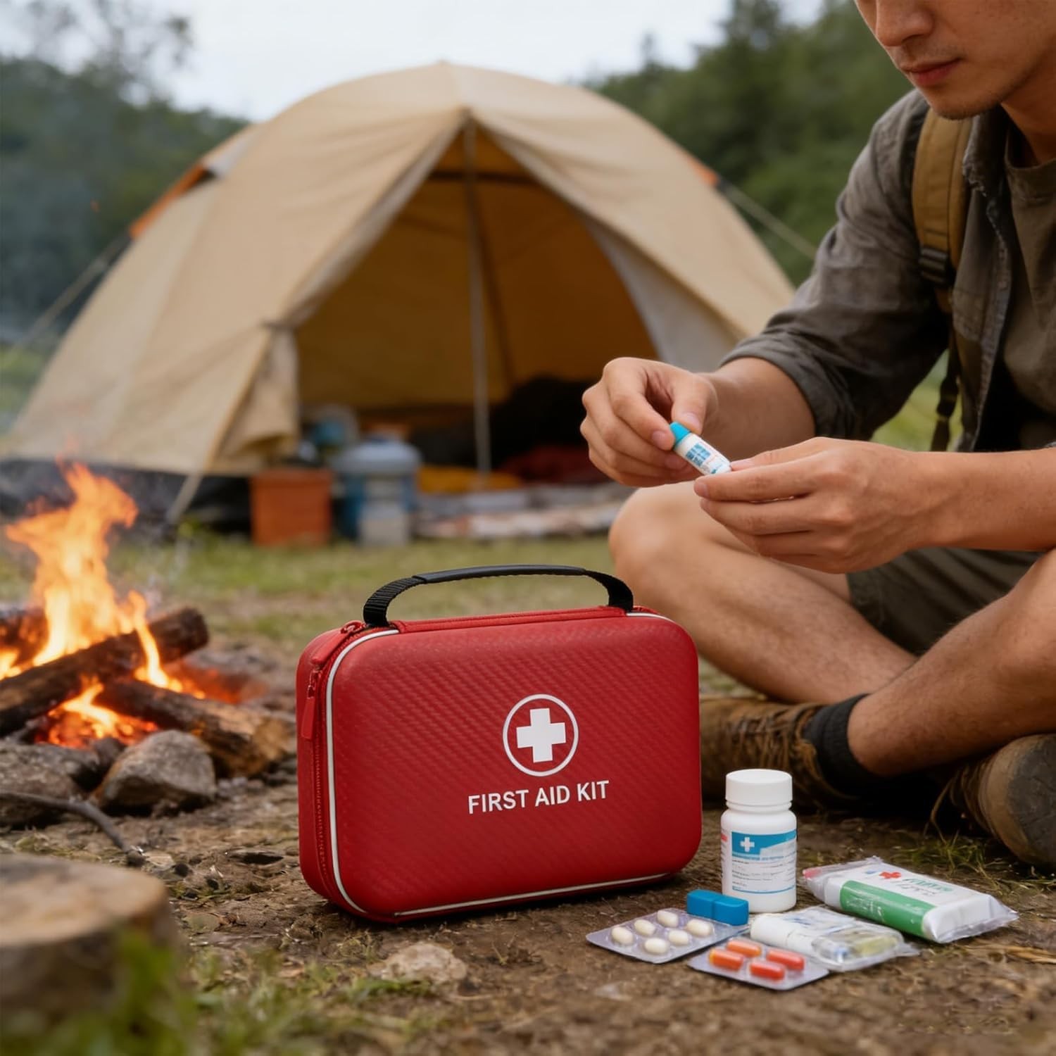 First Aid Kit – Compartments Kit with EVA Hard Shell, Large Capacity for Vari…