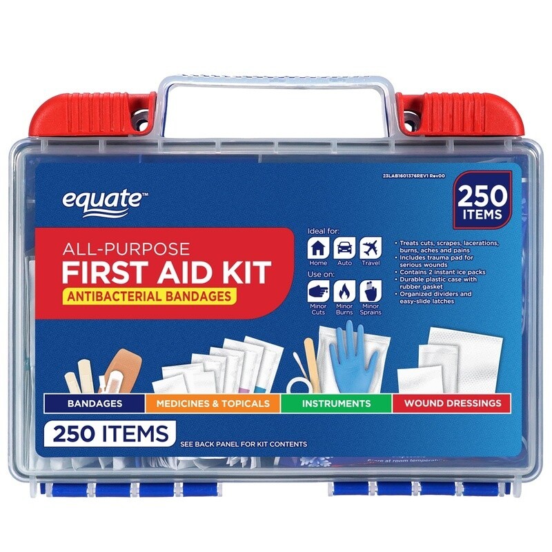 All-Purpose First Aid Kit 250 Pieces Home Auto Travel Office Sports Essentials