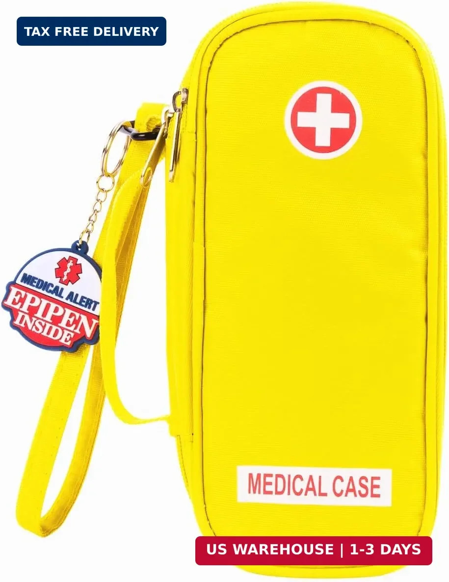EpiPen Medical Carrying Case Insulated, Travel Medication Organizer Bag Emergenc