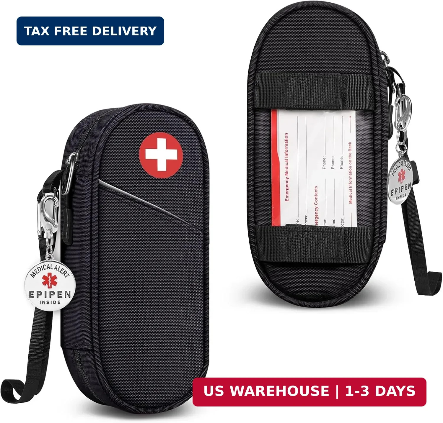 SITHON EpiPen Medical Carrying Case Insulated with Medical Alert Tag, Travel Med