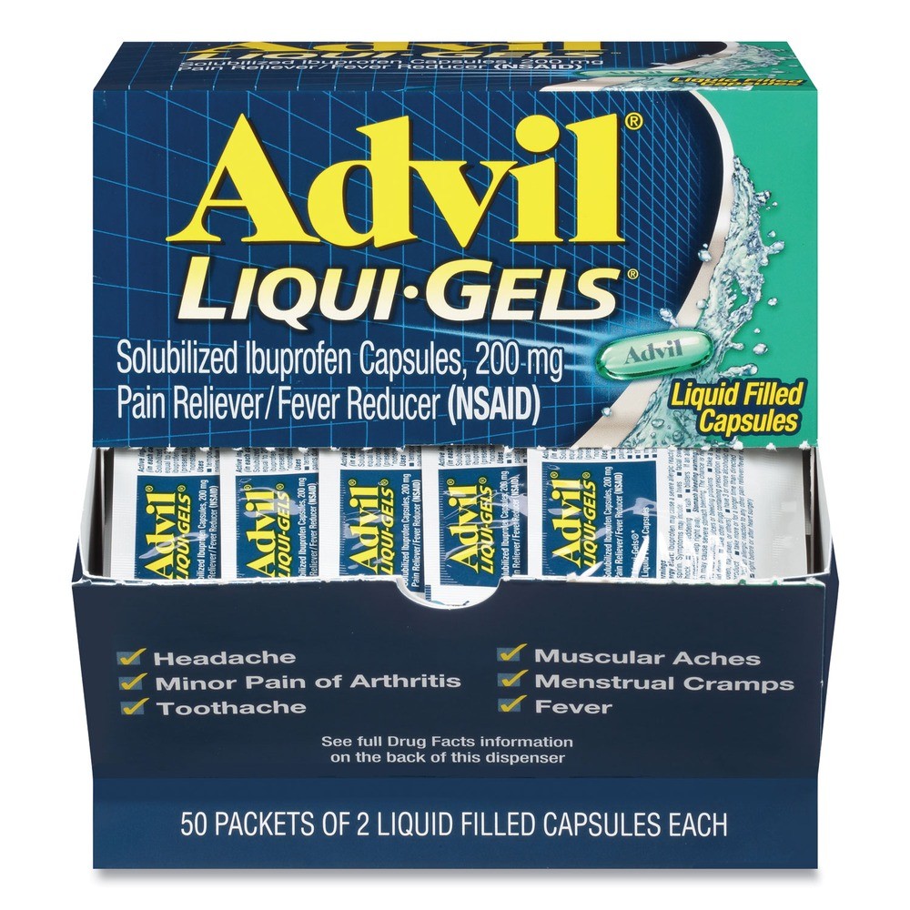 Advil BXAVLQG50BX Liqui-Gels (50/Box) New