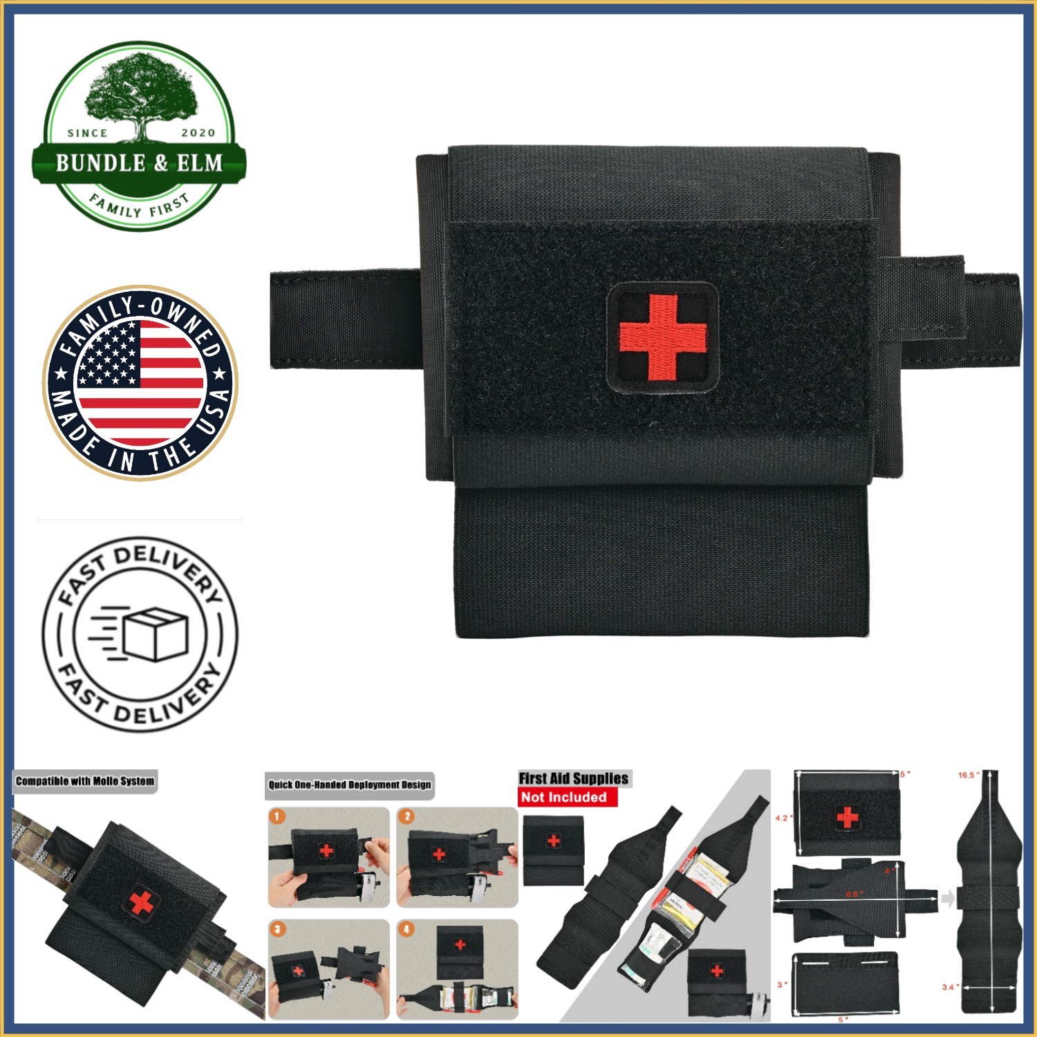 Lightweight IFAK Pouch with Dual Carry Options and Organized Inner Compartment