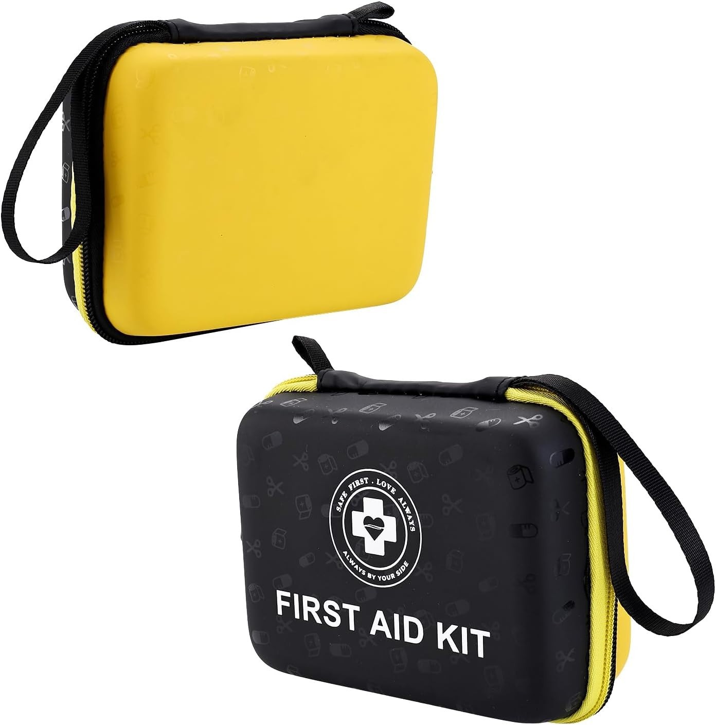 Small First Aid Kit – 165 Piece Dual-Color Emergency Medical Kit with Hard Sh…