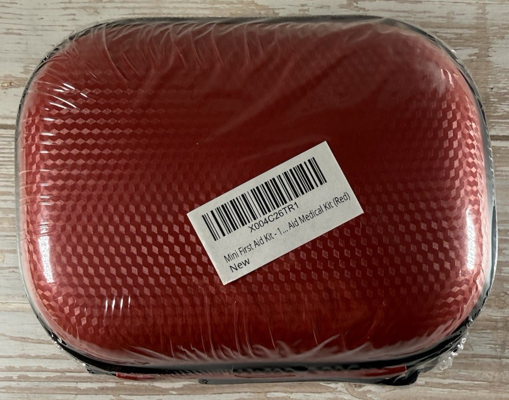 Mini First Aid Kit – 150 Piece Small Waterproof Hard Shell Medical Kit-Red