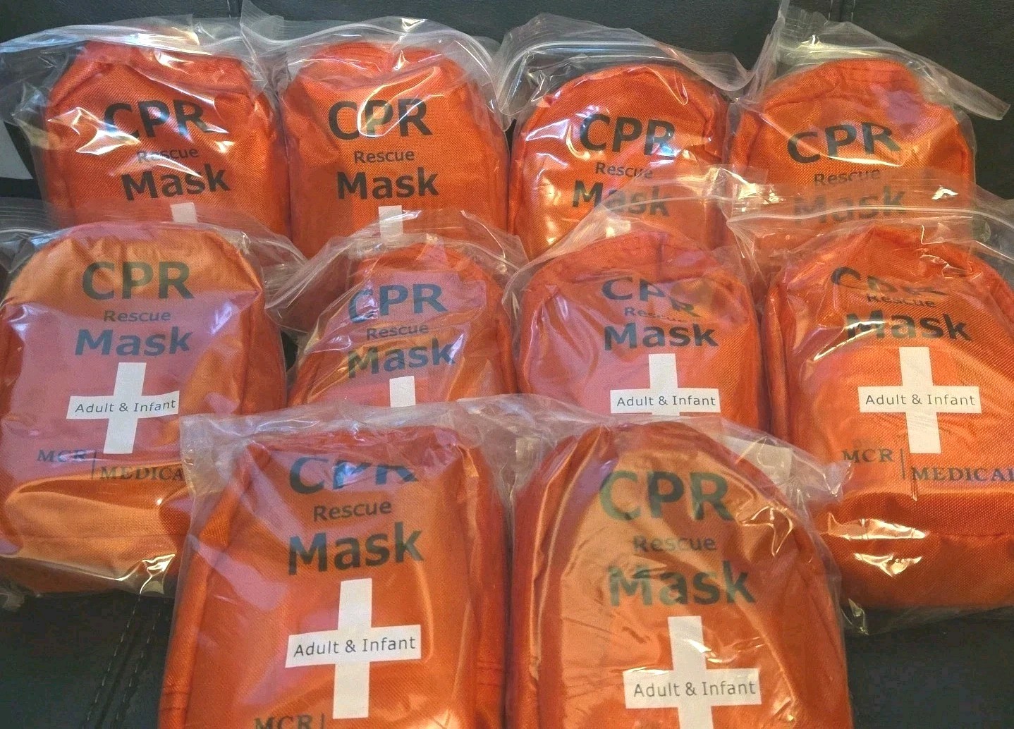 MCR Medical CPR Mask Combo Kit – 10pk Adult Infant 2 Valves #RM-2071-001