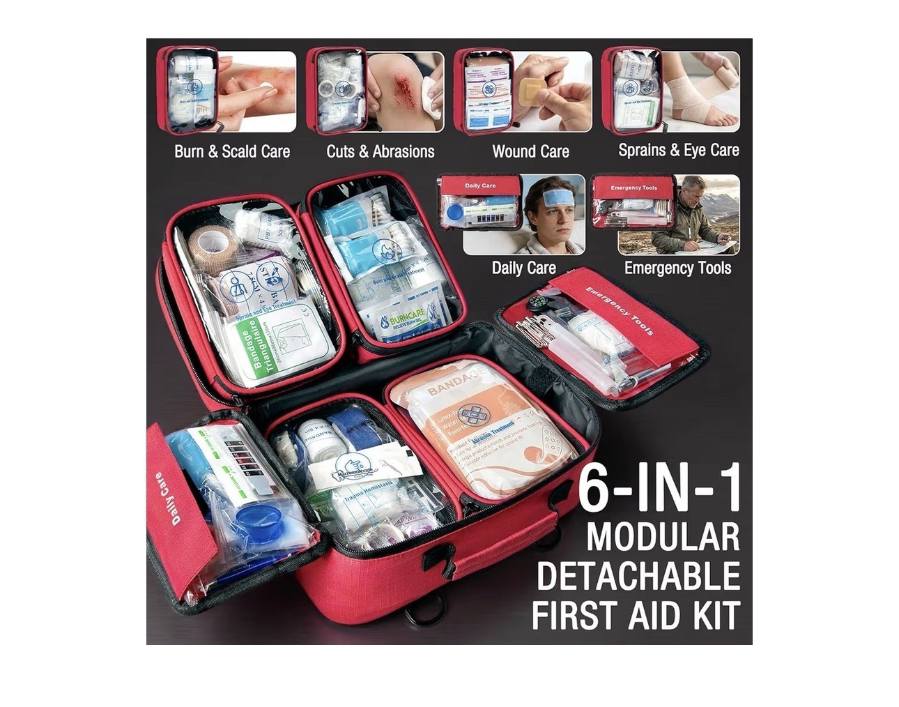 556 Piece Premium Large First Aid Kit, Survival Medical First Aid Bag – Labell