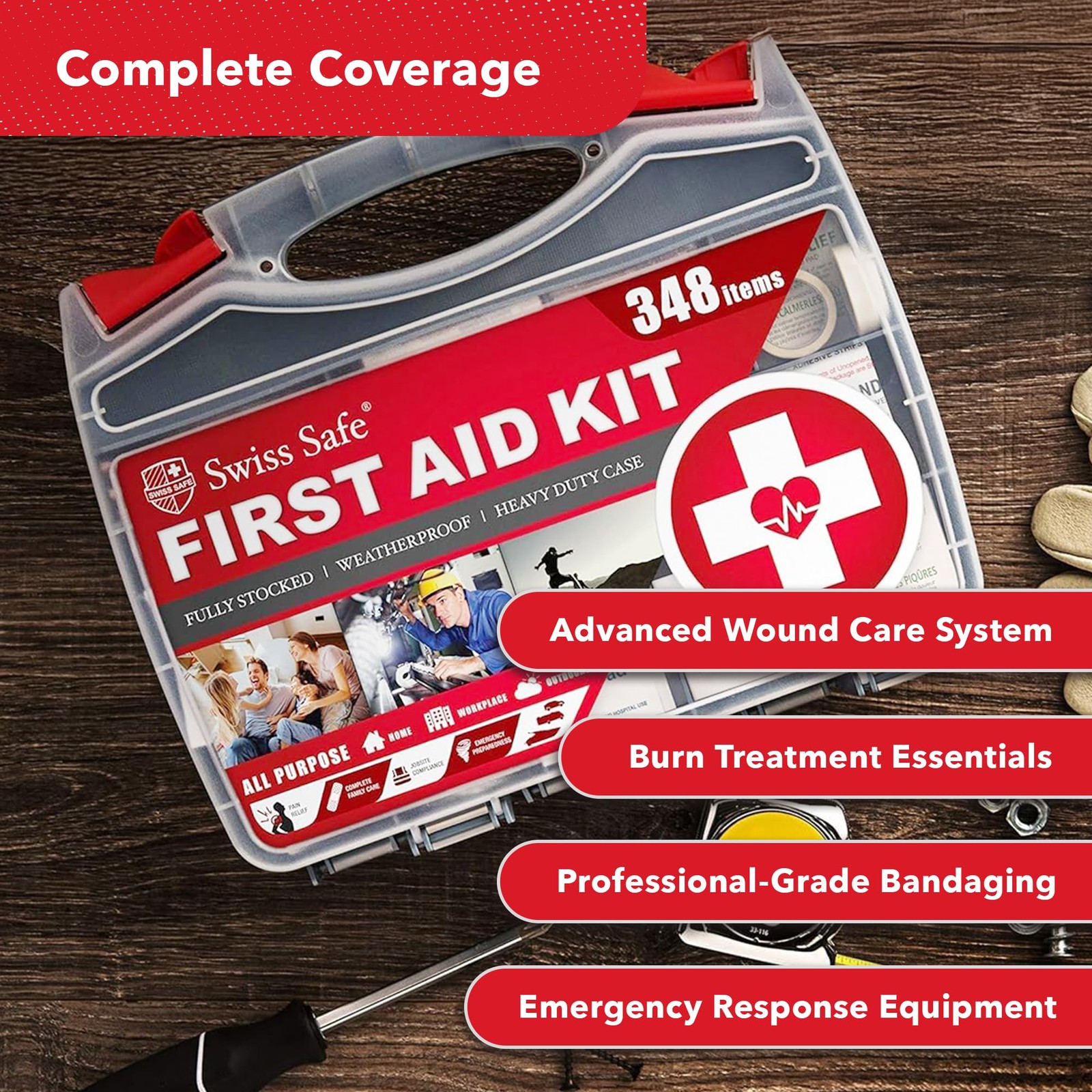 2-in-1 First Aid Kit for Car, Travel & Home, Businesses – Bonus Mini Kit for …