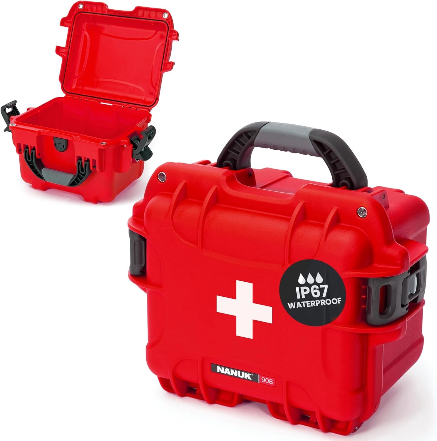 NANUK 908 Waterproof First Aid Box Empty – Durable, Medical First Aid Organizer