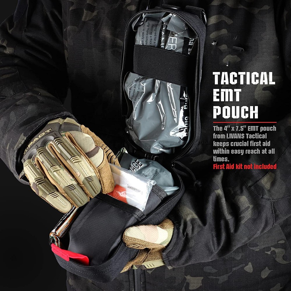Tactical Molle EMT IFAK First Aid Pouch Trauma Medical Bag with Red Cross Patch