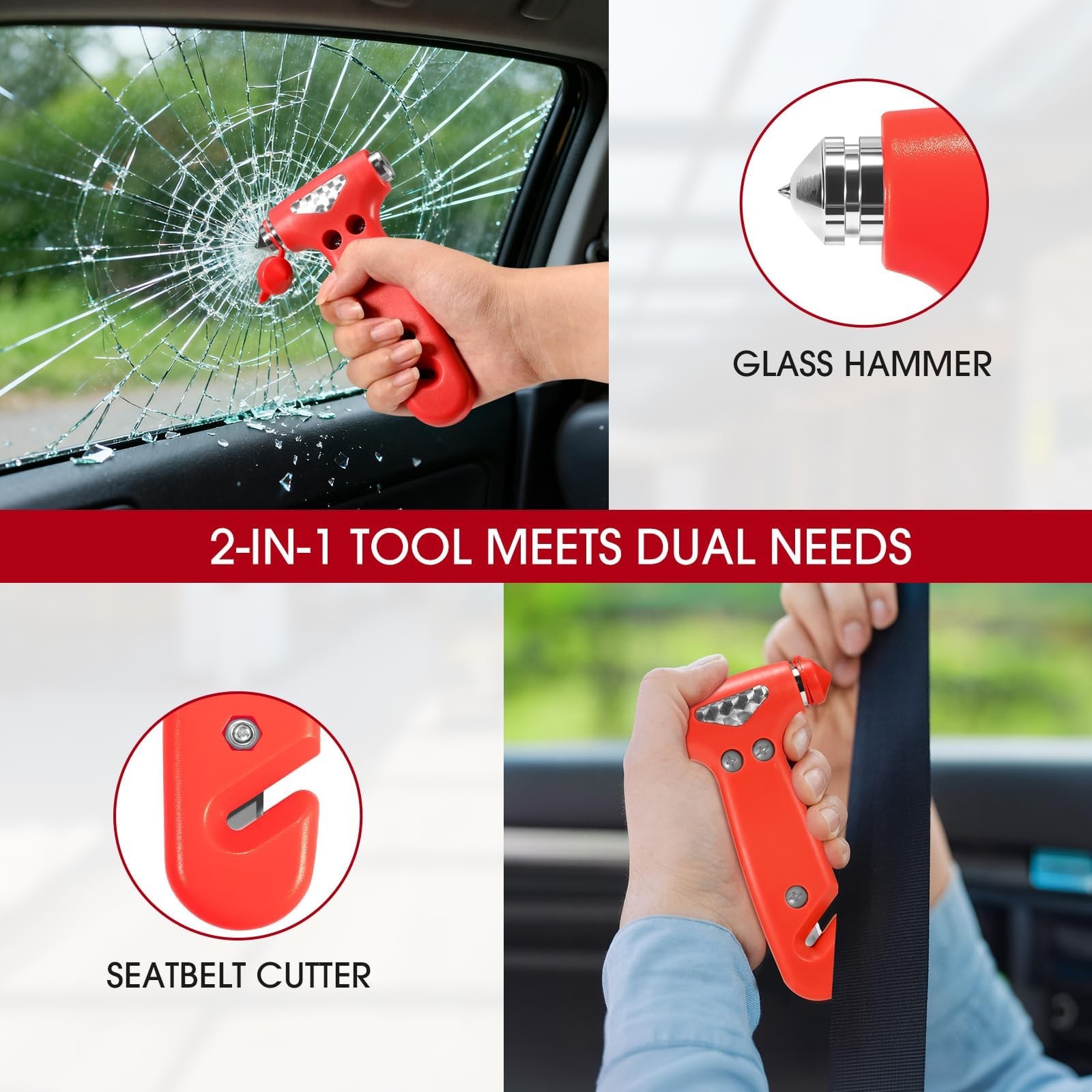 Roadside car Emergency kit, 12PCS Car Kits for 122RED, Dark Red