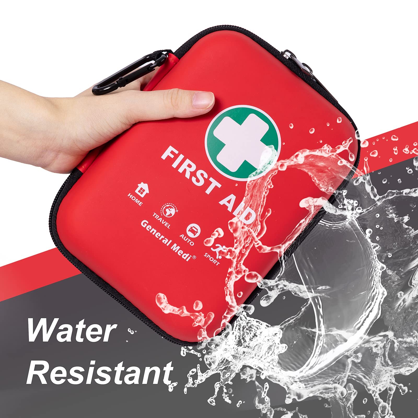 First Aid Kit – 170 Pieces Hard Case and Lightweight – Great for Travel, Home…