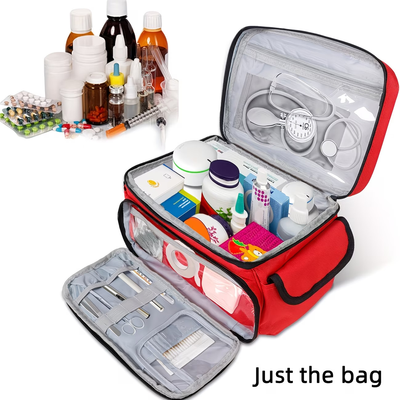 Portable, Medicine Storage Bag, Travel First Aid Organizer, Case Household