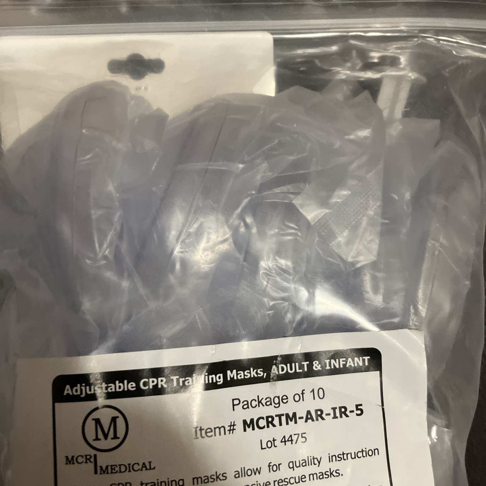 MCR MEDICAL Combo Pack of CPR Training Masks, 5 Adult & 5 Infant w/ Valves #4475