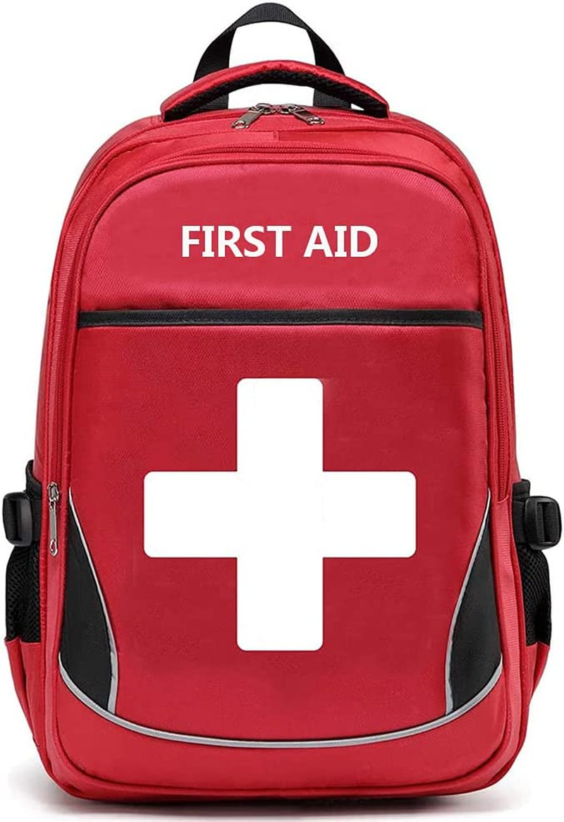 Empty First Aid Bag Red Medical Bag Trauma Bag Waterproof for Traveling & Hiking
