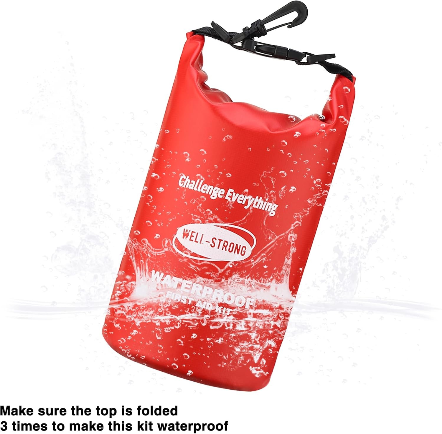 Emergency First Aid Kit For Boating Marine Waterproof Roll Top Red