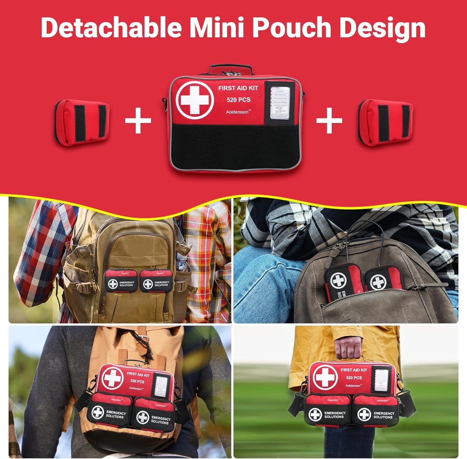 New 520‑Piece Large First Aid Kit Emergency Survival Supplies for Car Home Campi
