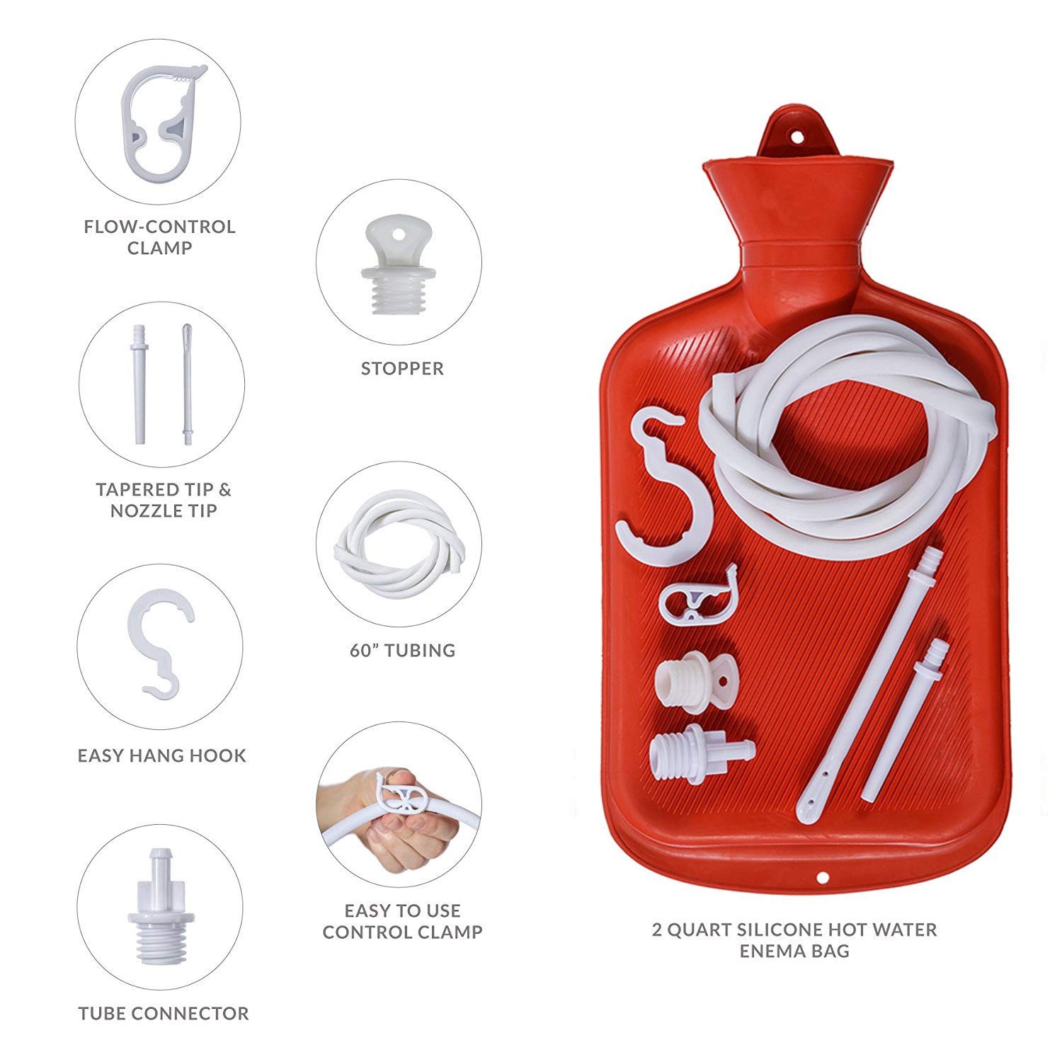 Coffee Enema Bag Kit – at Home Water & 1 Count (Pack of 1), Red
