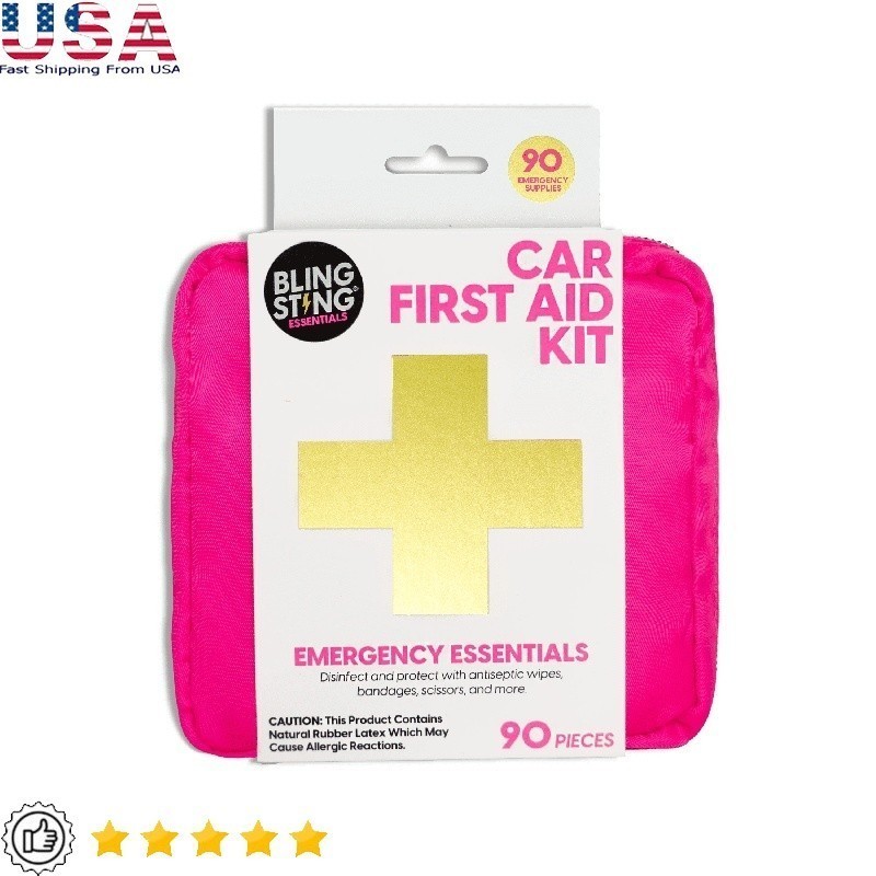 Car First Aid Kit 90 Pieces Emergency Supplies Portable Travel Case Tools New